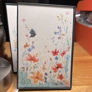 ❤️3 for $15❤️ Floral Watercolor painting with Butterfly